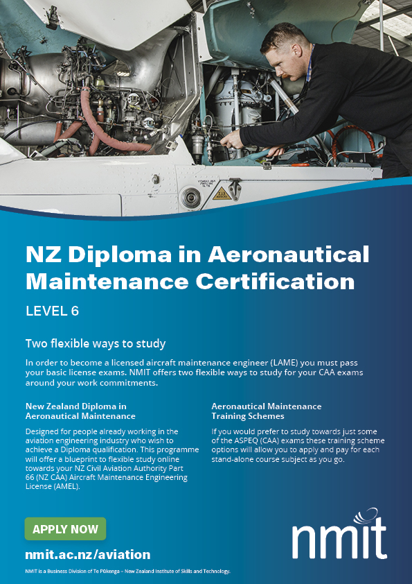 NZ Diploma in Aeronautical Maintenance L6 A4 Flyer May24